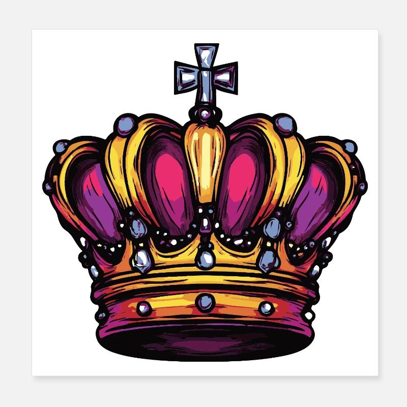 Krone Bunt Symbol Poster 20x20 cm