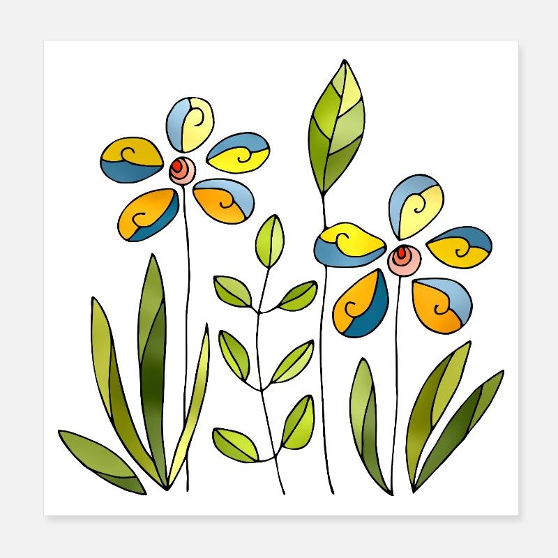 Fleur Poster 20 x 20 cm