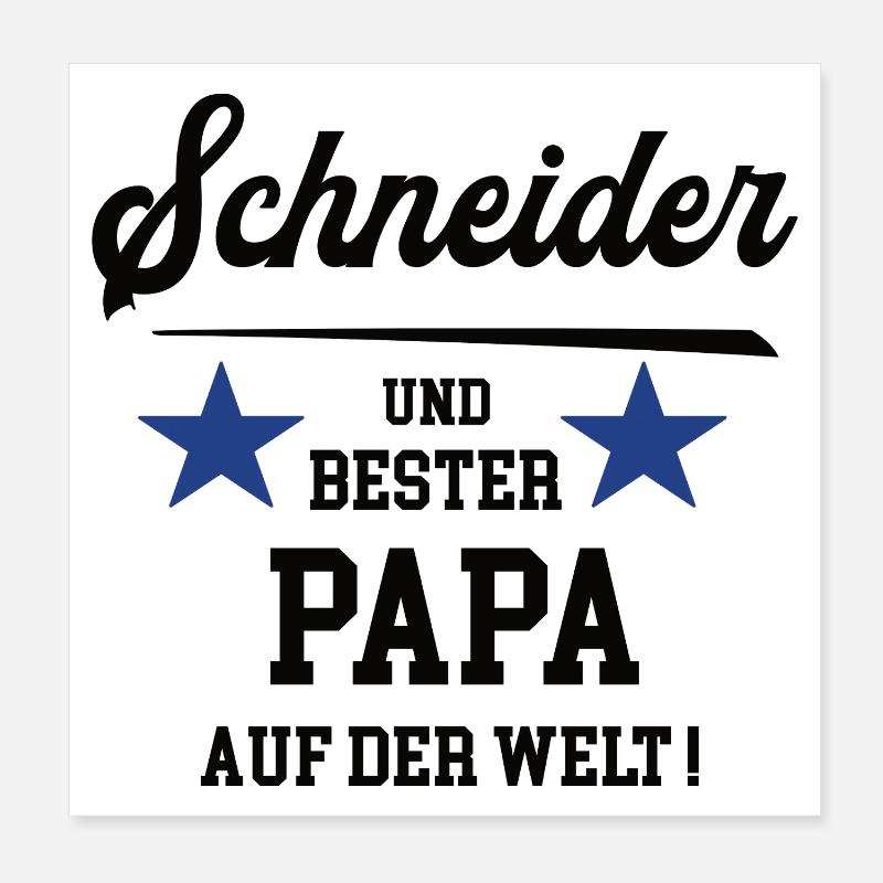 Schneider Bester Papa Vatertag Geburtstag Vater Poster 20x20 cm