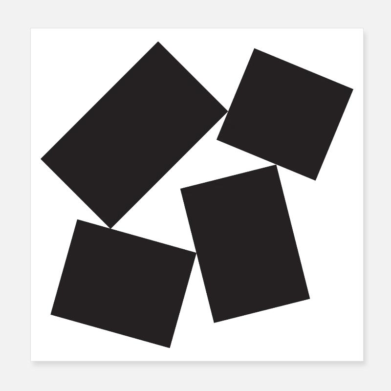 Noir-Quartett Abstrakte Quadrate Poster 20x20 cm