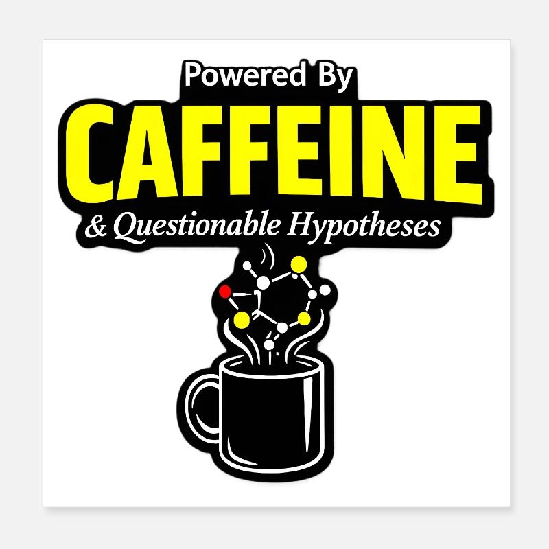 Chimie du café : Tasse de molécules de caféine Poster 20 x 20 cm