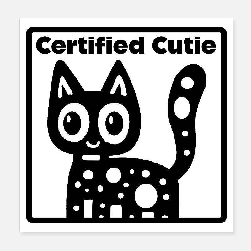 Niedlichkeit Überlast-Katze Poster 20x20 cm