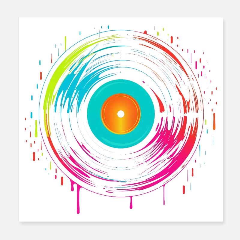 90er Schallplatte Steamwave Poster 20x20 cm