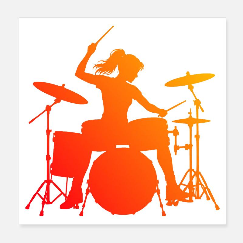 Gift idea for the drummer with percussion Poster 8" x 8" (20x20 cm)