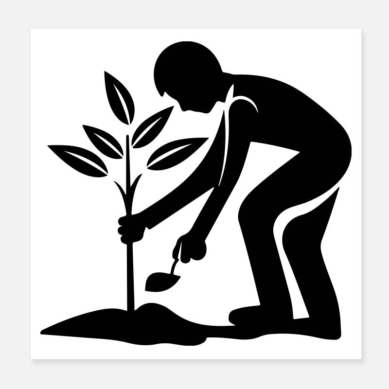 Planting Environment Nature Conservation Poster 8" x 8" (20x20 cm)