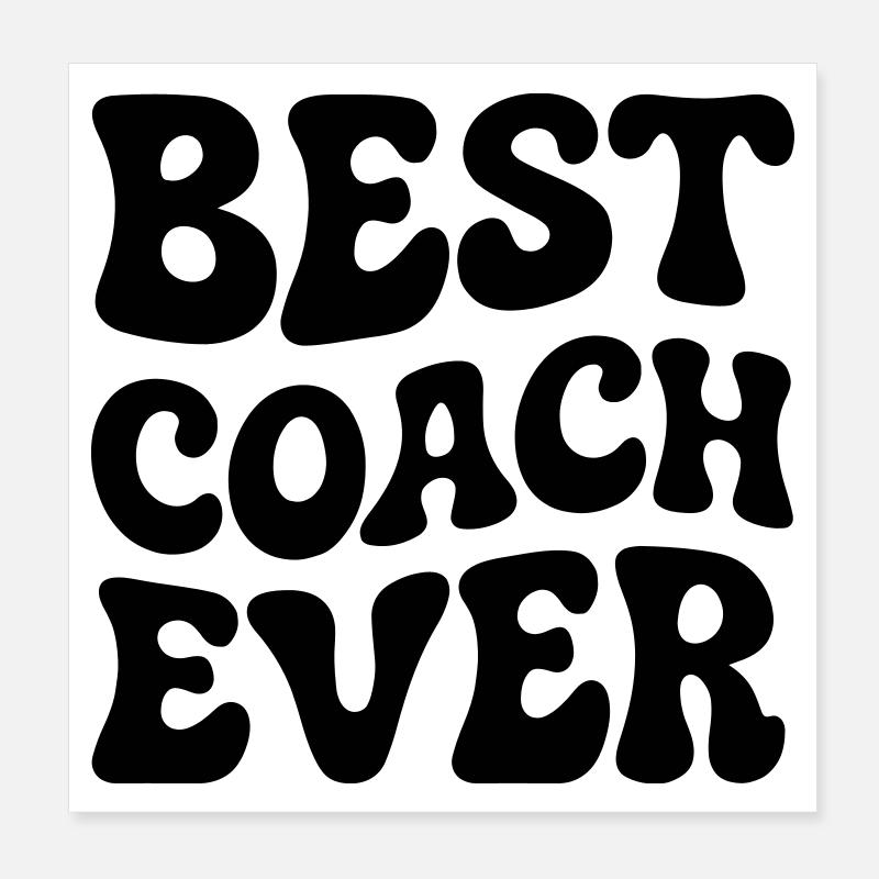 Meilleur coach rétro Typographie Poster 20 x 20 cm