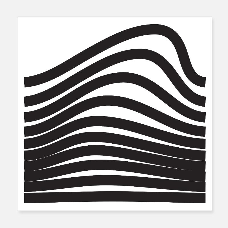 Conception audacieuse des lignes ondulées Poster 20 x 20 cm