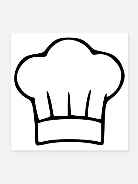 Kochmütze kochen Geschenk Koch - Poster 20x20 cm - Weiß