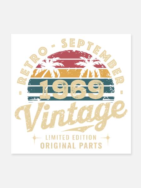 Vintage September 1969 Limited Edition September - Poster 8" x 8" (20x20 cm) - white - Front