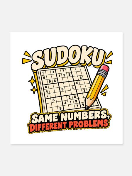 Sudoku - Poster 20x20 cm - Weiß