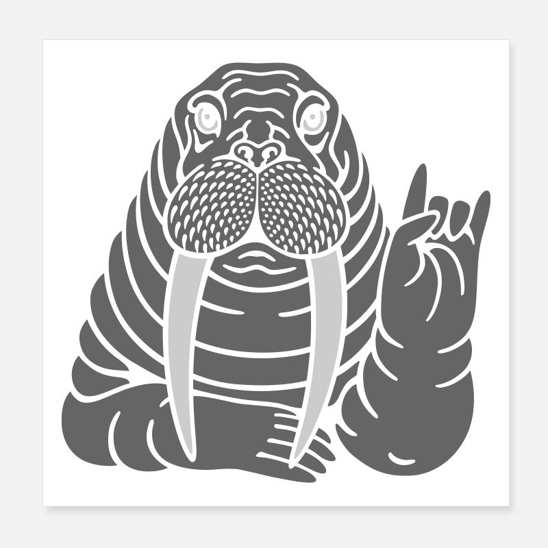 Walross Poster 20x20 cm