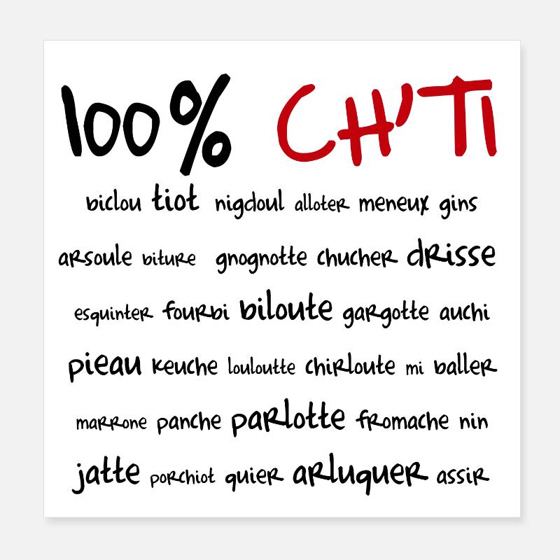 100% Ch'ti Poster 20 x 20 cm