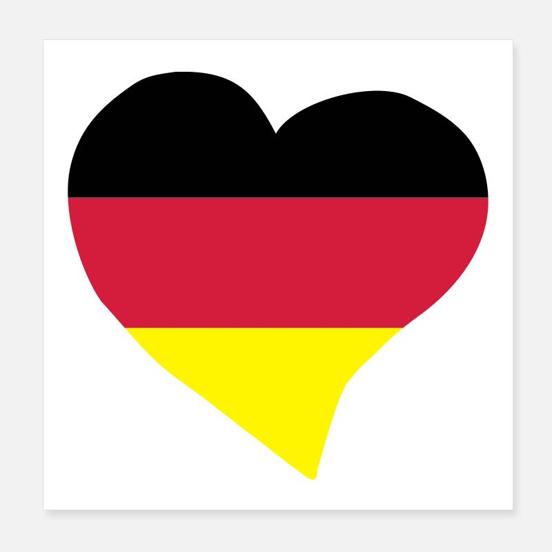 Deutsch Herz Poster 20x20 cm