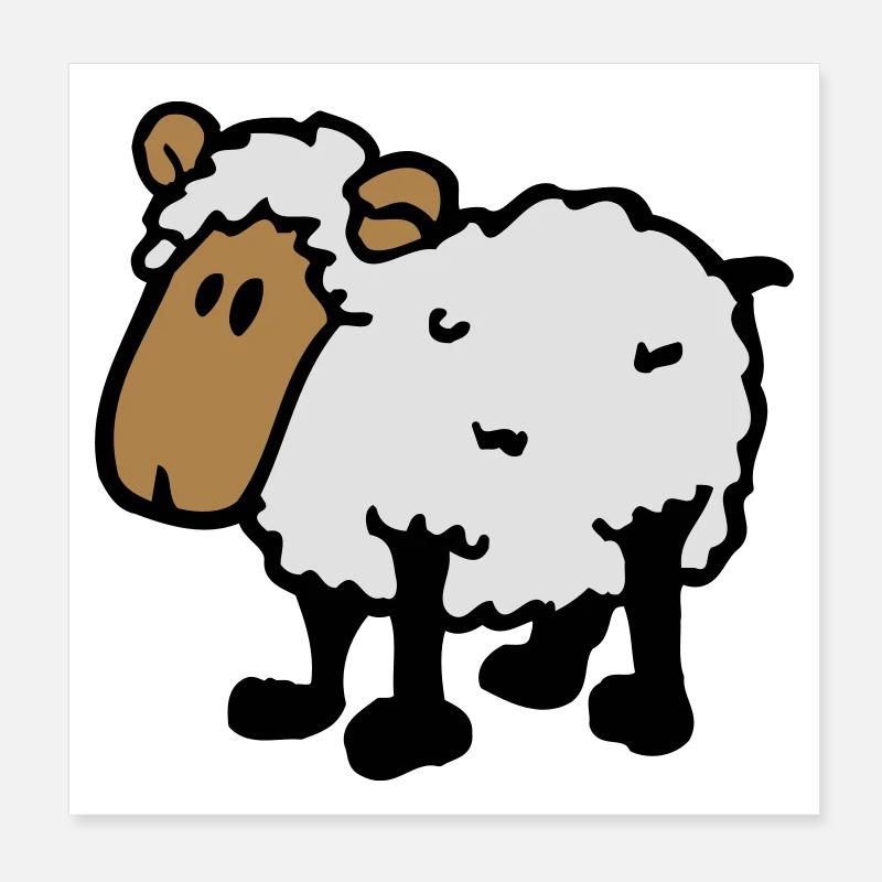 cooles comic schaf funny sheep Poster 20x20 cm