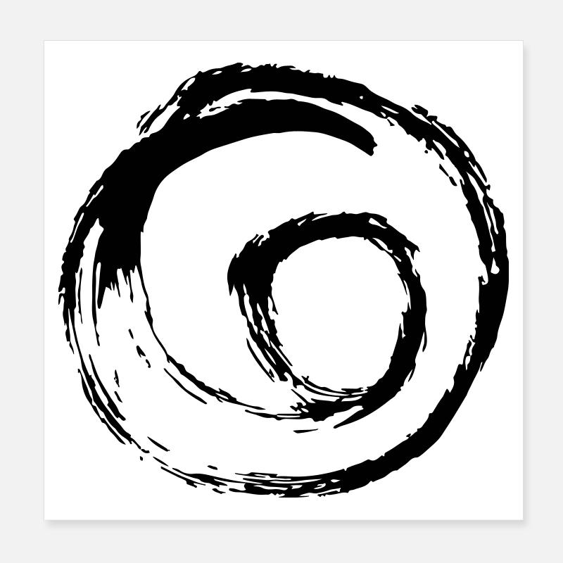 Spirale tourbillon point de cercle tourbillon dessiné à la main Poster 20 x 20 cm