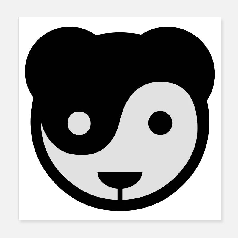 yin yang panda teddy Poster 20x20 cm