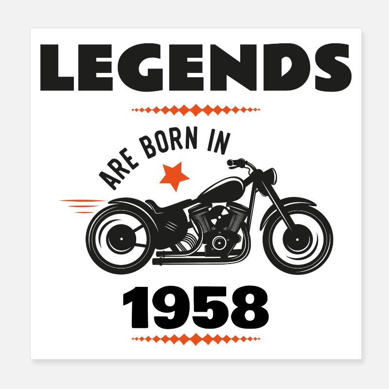 né en 1958 Poster 20 x 20 cm