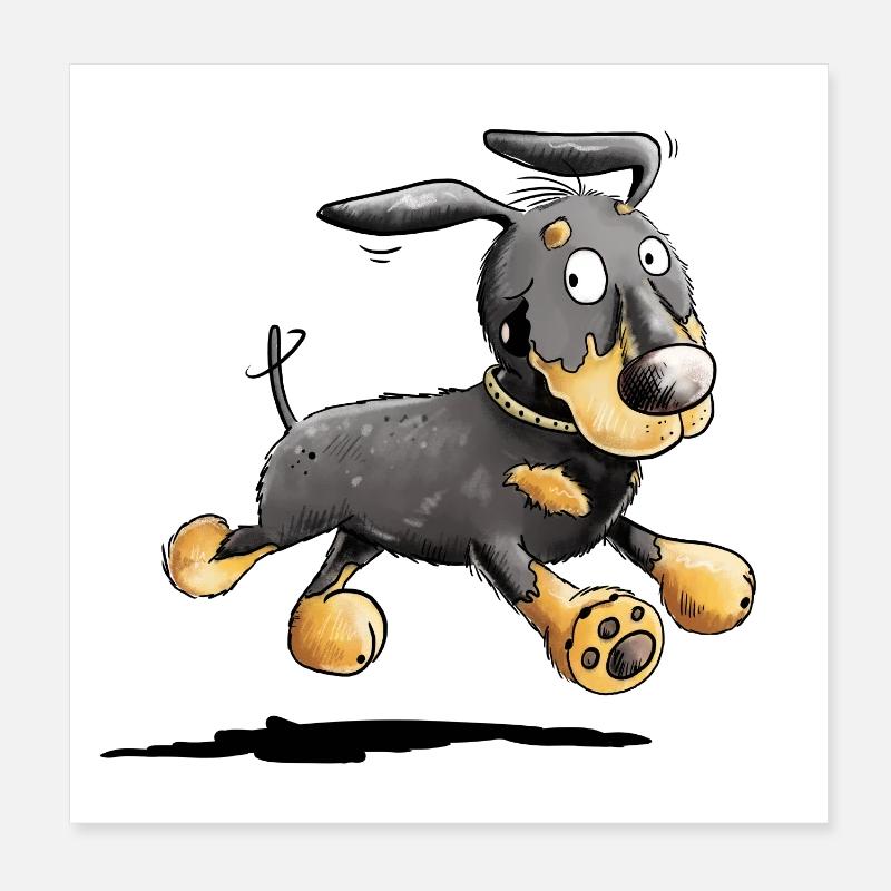 Flotter Dackel - Dachshund - Teckel - Geschenk Poster 20x20 cm