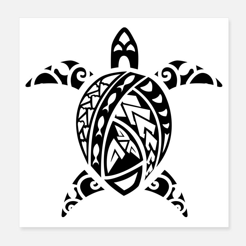 maori turtle Poster 8" x 8" (20x20 cm)