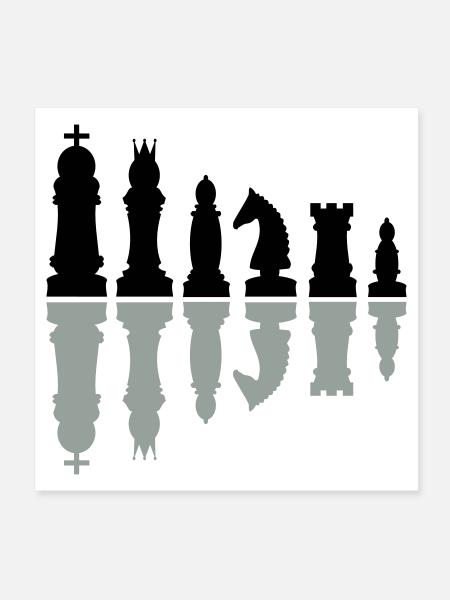 échecs - Poster 20 x 20 cm - blanc - Devant