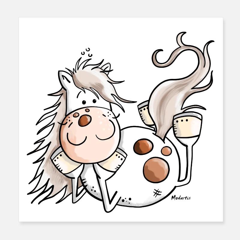 Relax Pferd Poster 20x20 cm