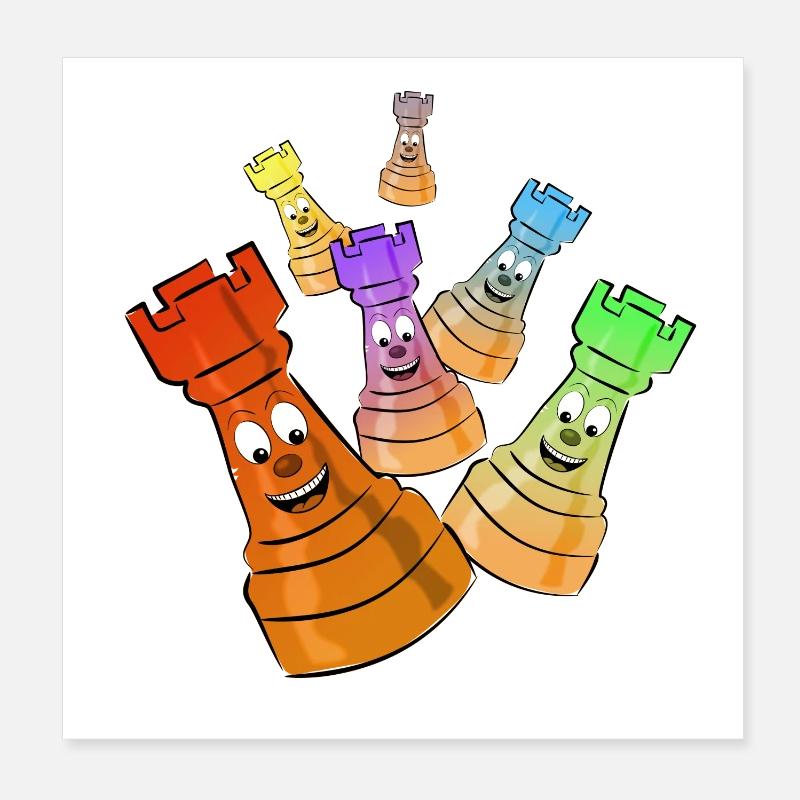 échecs Poster 20 x 20 cm