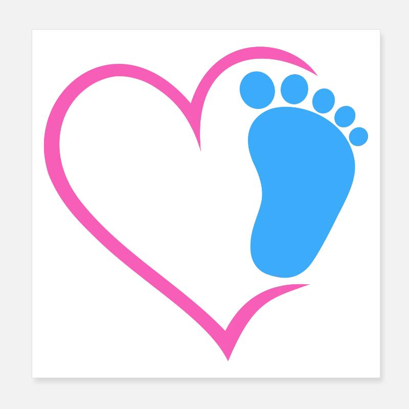 Empreinte de bébé Poster 20 x 20 cm