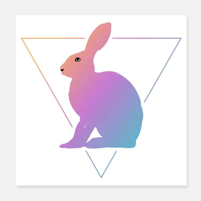 Feldhase Bunt Poster 20x20 cm