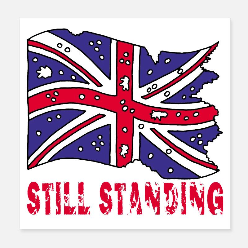 Torn english flag Poster 8" x 8" (20x20 cm)