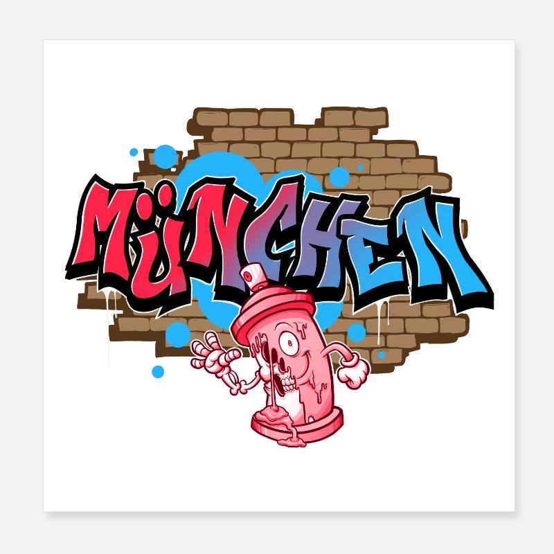 München Graffiti Poster 20x20 cm