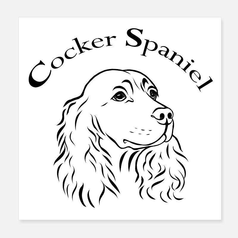 Portrait de cocker Poster 20 x 20 cm