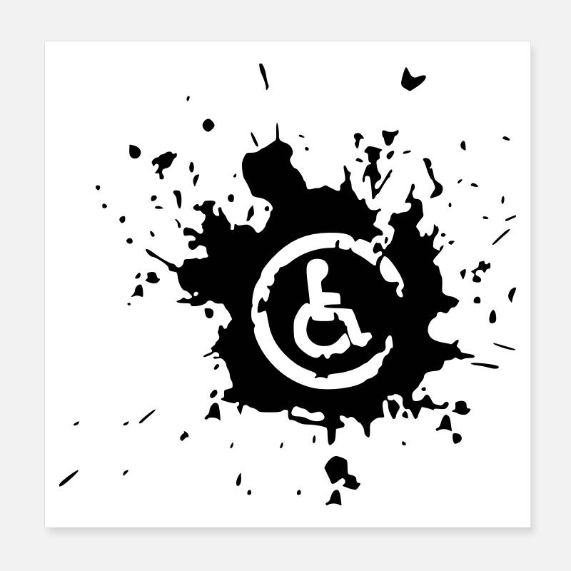 Image fauteuil roulant handicapé éclaboussure de peinture * Poster 20 x 20 cm