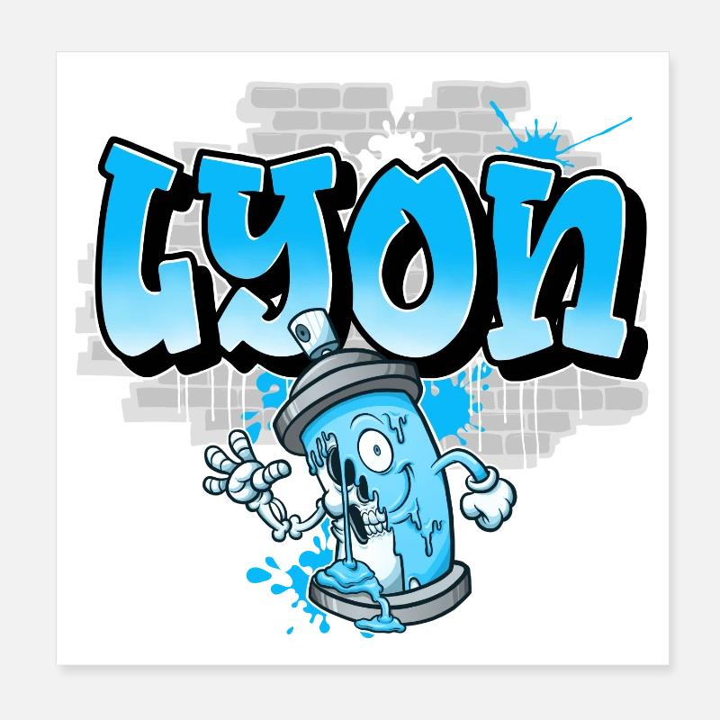 Lyon Graffiti Poster 20x20 cm