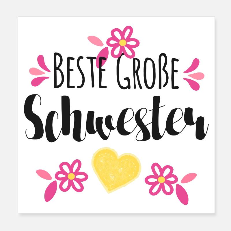 Beste Große Schwester Poster 20x20 cm
