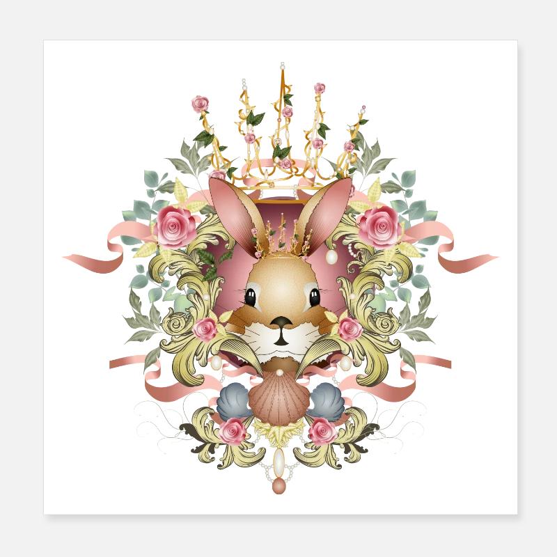 Adorable Easter in an ornamental setting Poster 8" x 8" (20x20 cm)