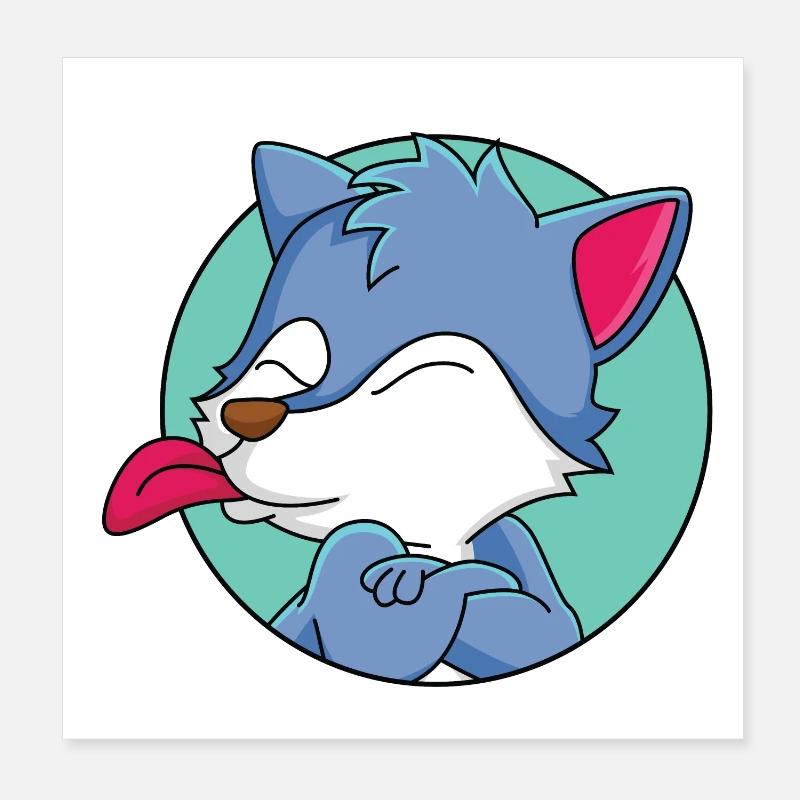 Petit loup effronté - Poster 20 x 20 cm - blanc