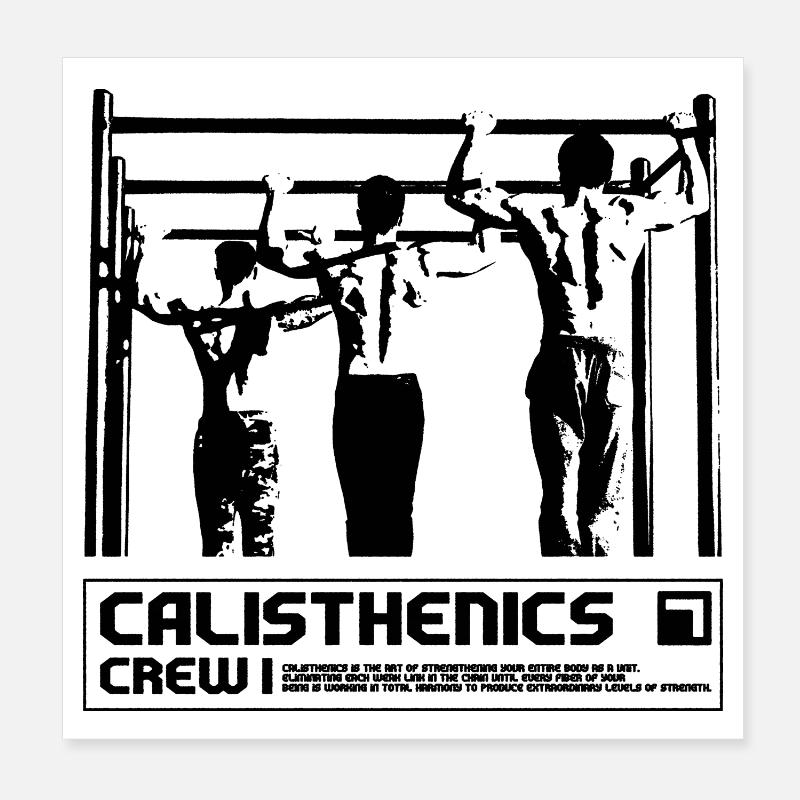 Calisthenics Crew Synchron Pull-Up Design Poster 20x20 cm