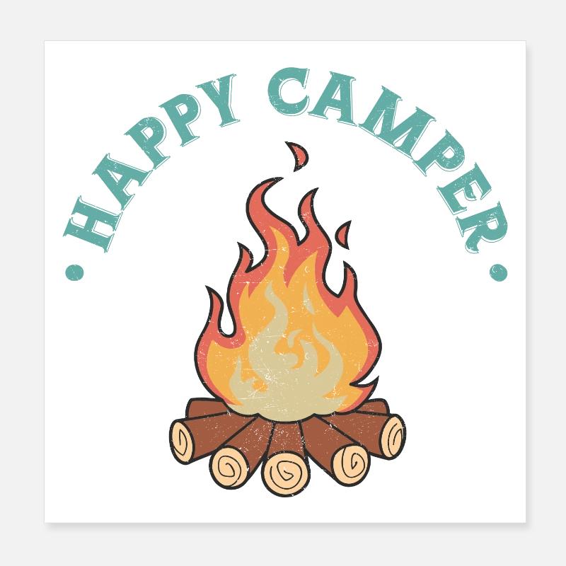 Happy Camper Poster 8" x 8" (20x20 cm)