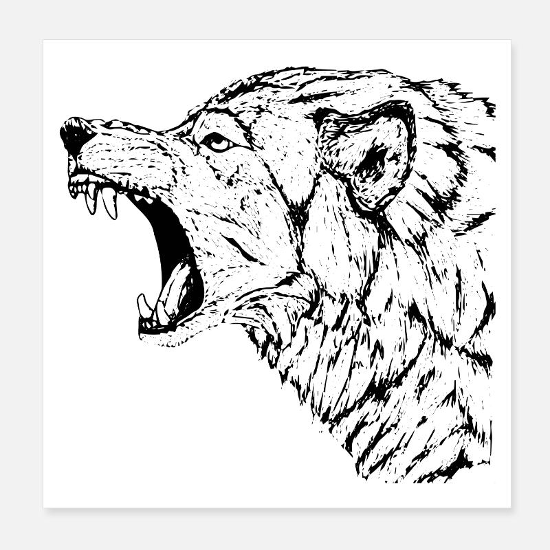 Wolf Poster 8" x 8" (20x20 cm)