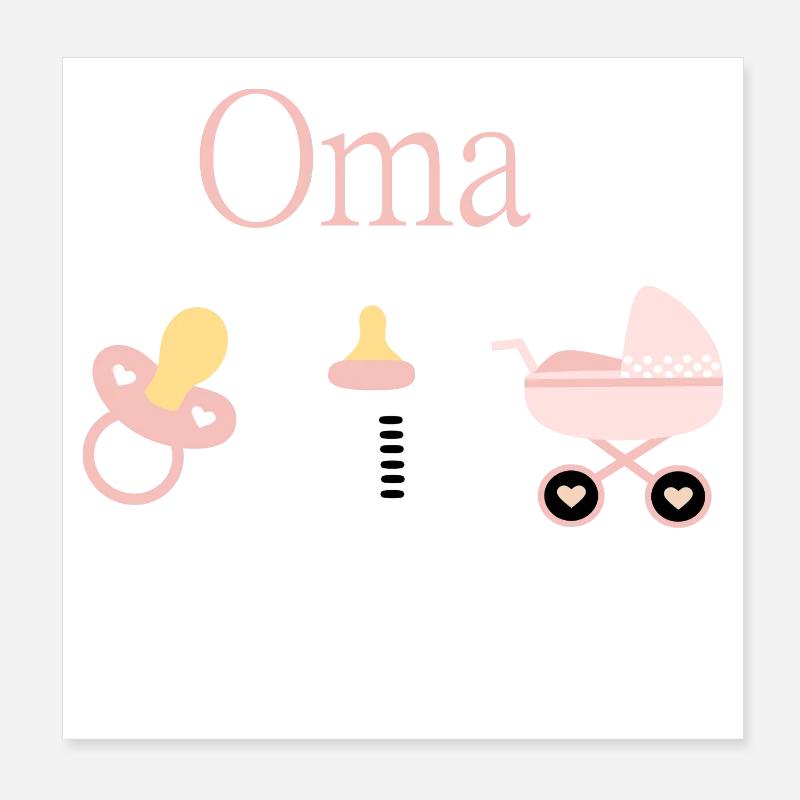 Oma Geburt Mädchen Vorlage personalisierbar Poster 20x20 cm