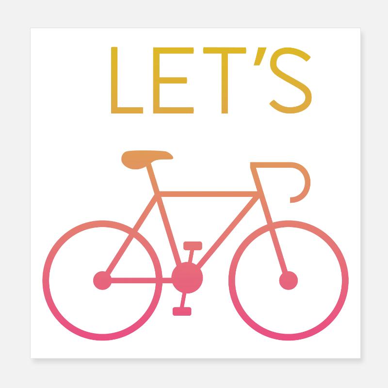 Let's Cycling Poster 8" x 8" (20x20 cm)