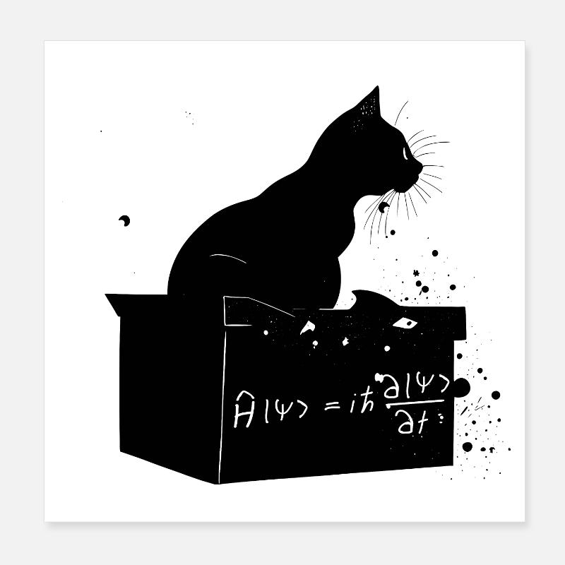 Die Katze lebt Poster 20x20 cm