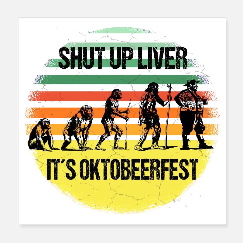 Octobeerfest Evolution – Shut Up Liver - Poster 20 x 20 cm - blanc