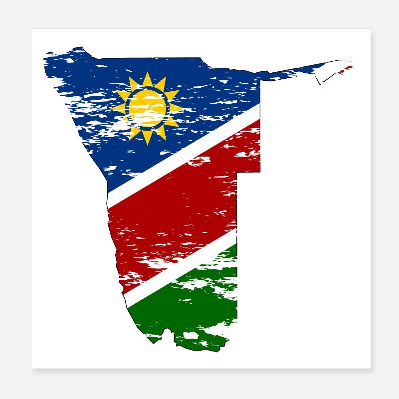 Carte de Namibie utilisée Poster 20 x 20 cm