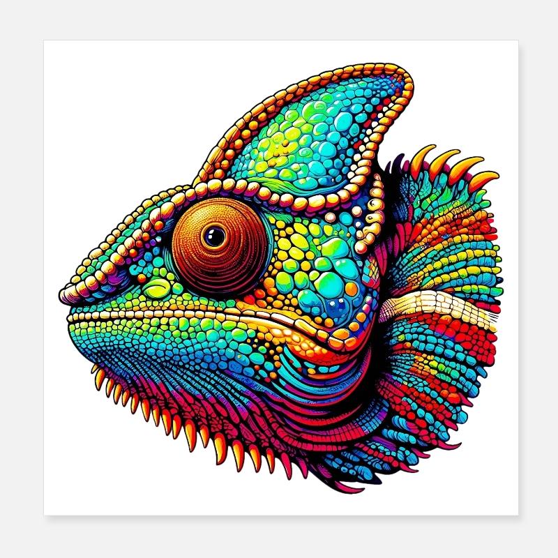 Caméléon Poster 20 x 20 cm