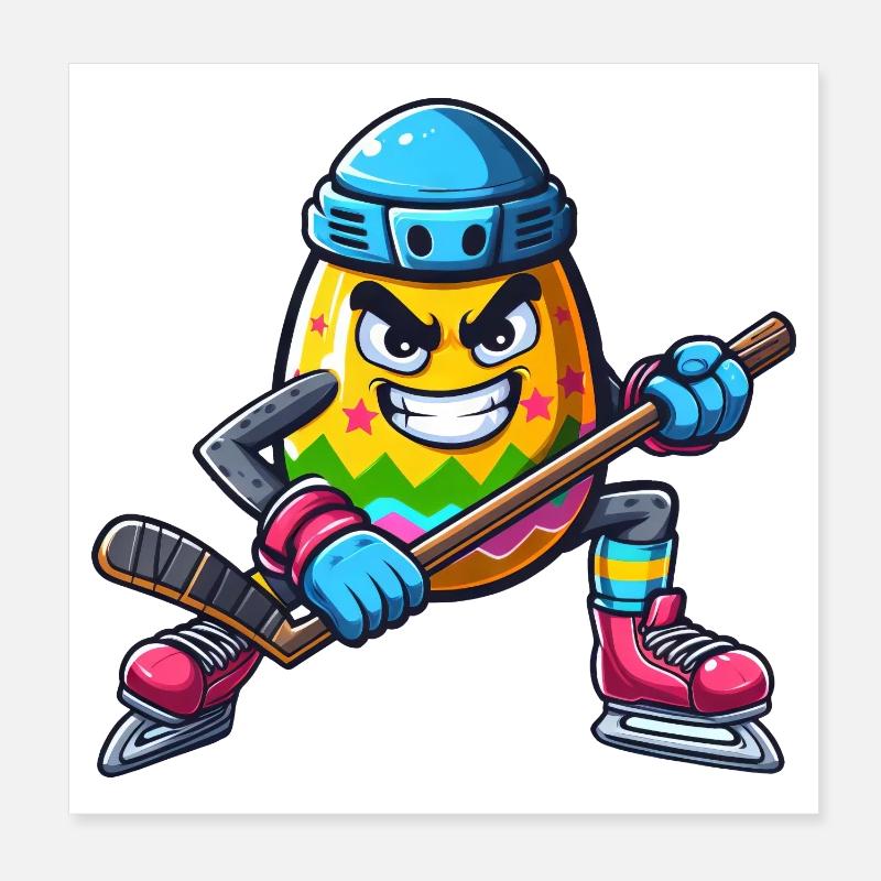 Osterei Eishockey Design | Eishockeyspieler Poster 20x20 cm