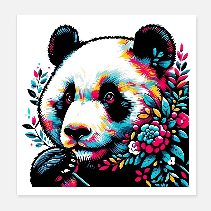 Panda - Poster 20x20 cm - Weiß