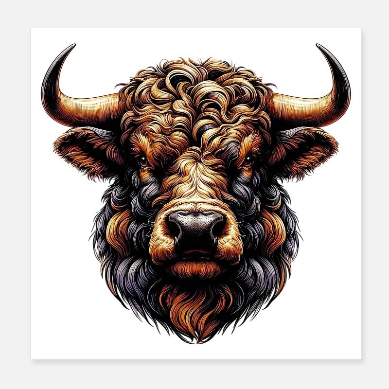 Stier Poster 20x20 cm