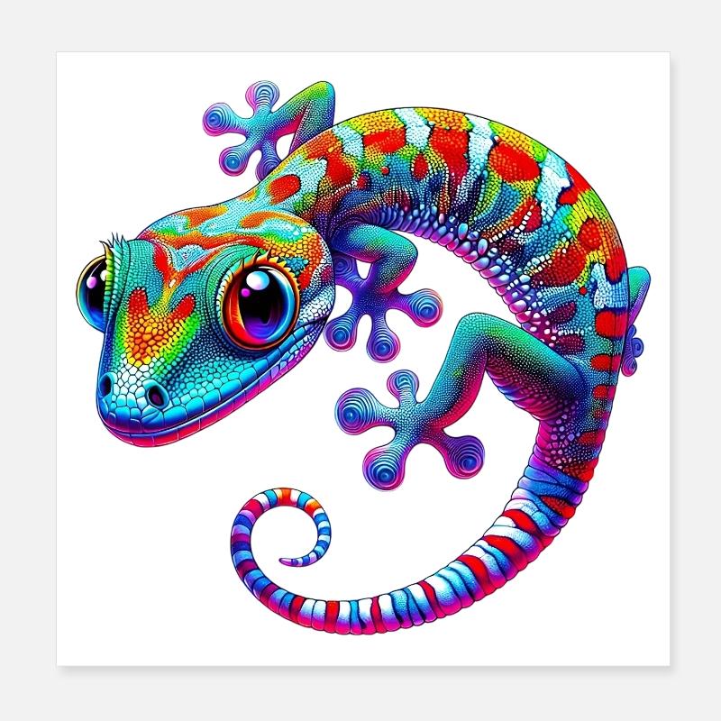 Gecko Poster 20 x 20 cm