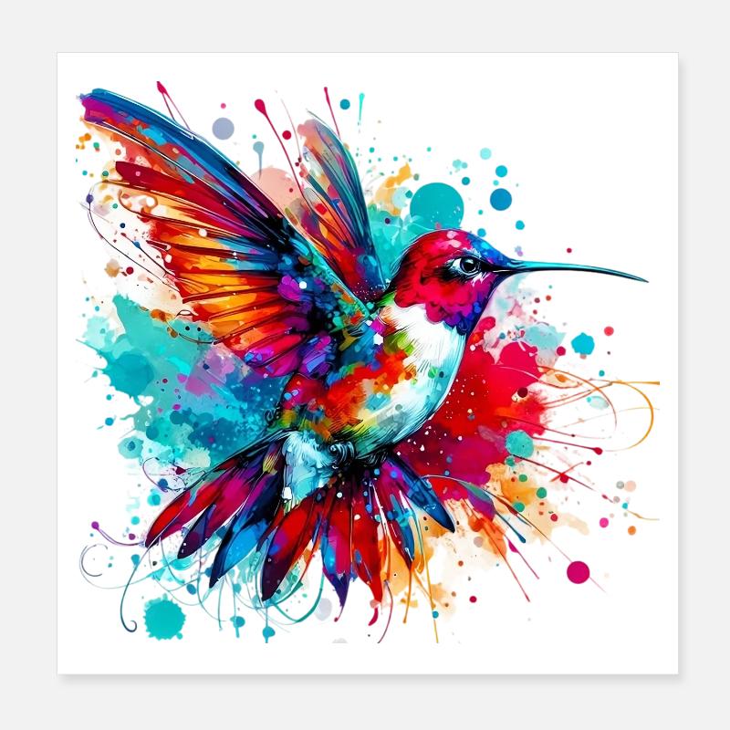 Kolibri Poster 20x20 cm